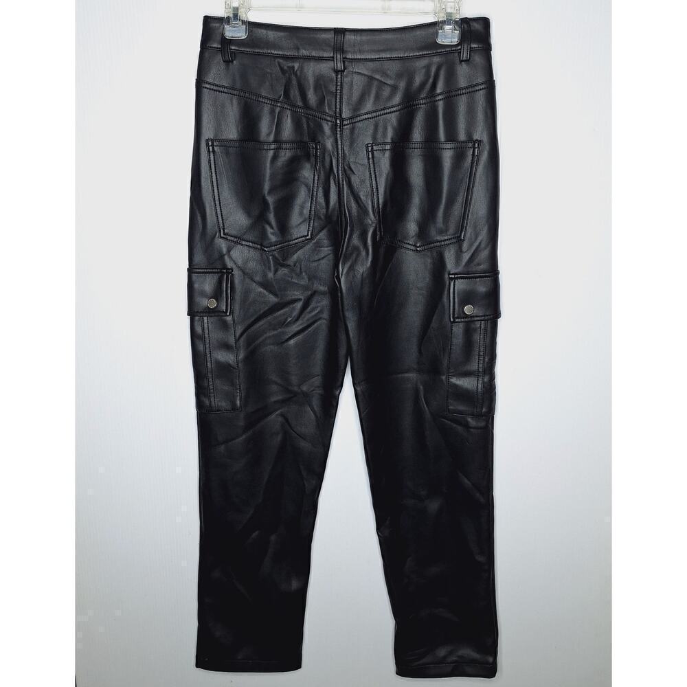 Avec Les Filles Gabi Faux Leather Pant Cargo Utility Small High Rise Straight - Picture 11 of 12